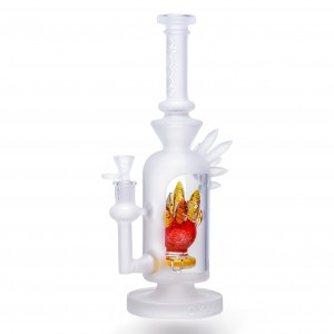Cheech Glass - 13" Frosted Crystal Stacked Water Pipe - [CHE-247]